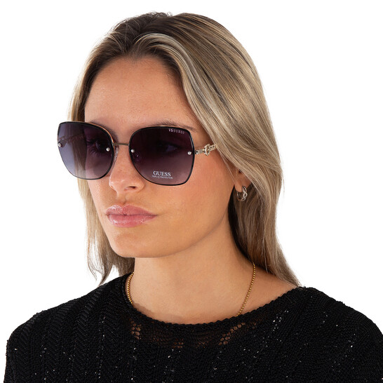 Guess Factory Smoke Gradient Butterfly Ladies Sunglasses GF6119 32B 61
