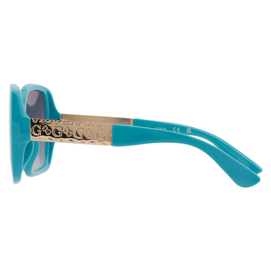 Guess GO00031 shiny turquoise, smoky gradient lenses with gold metal and plastic Guess Factory Smoke Gradient Sport Ladies Sunglasses GO00031  main image 2