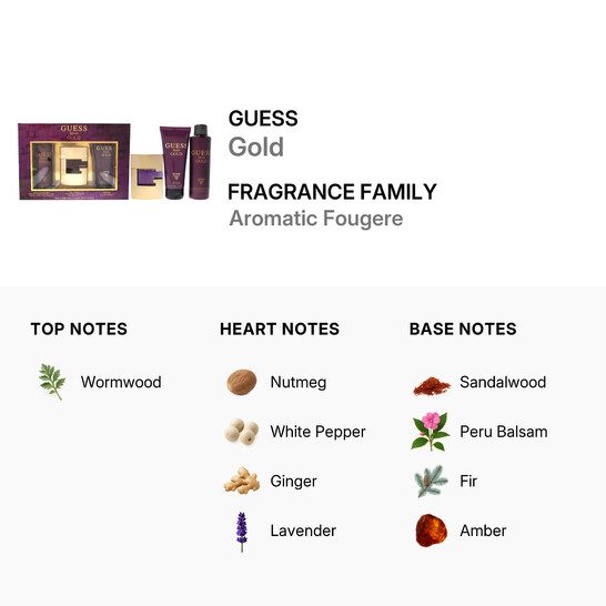 Guess Gold by Guess for Men - 3 Pc Gift Set 2.5oz EDT Spray, 6.0oz