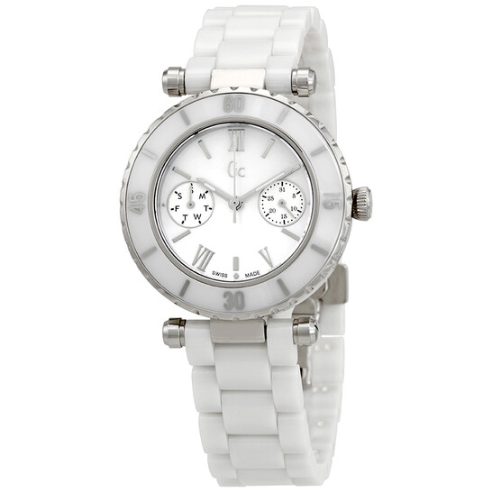 Guess Mother of Pearl Dial Ladies Ceramic Watch I35003L1S  display picture 3