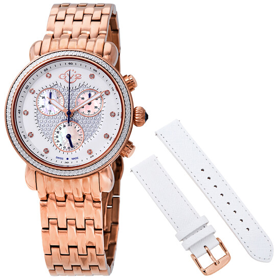 Gevril Women\'s Marsala Chronograph Diamond Watch GV2 by Gevril 9848.7 Marsala Sparkle Rose GT Diamond  main image 3