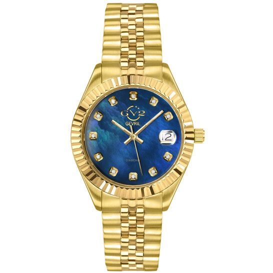 Gv2 Gevril gold tone Women\'s wrist watch with mother of pearl face GV2 by Gevril Women main image 4