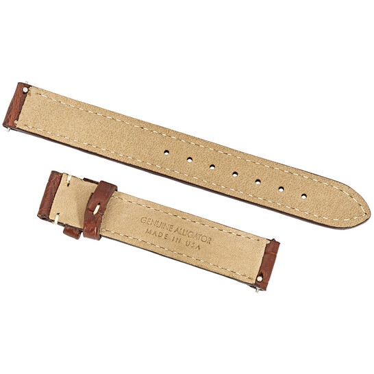 Hadley Roma 14 MM Matte Brown Alligator Leather Strap - 546x546 Image #2