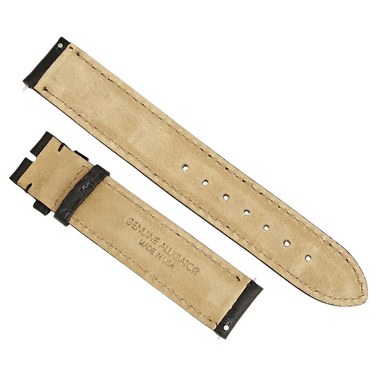 Hadley Roma 18 MM Matte Black Alligator Leather Strap - 546x546 Image #2