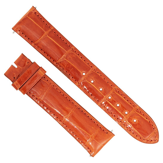 Hadley Roma 20 MM Shiny Orange Alligator Leather Strap - 546x546