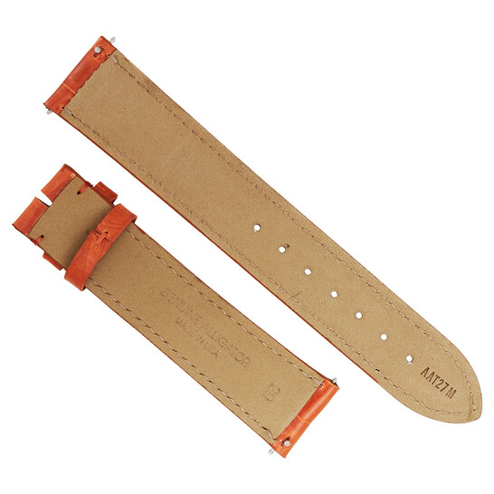 Hadley Roma 20 MM Shiny Orange Alligator Leather Strap - 546x546 Image #2