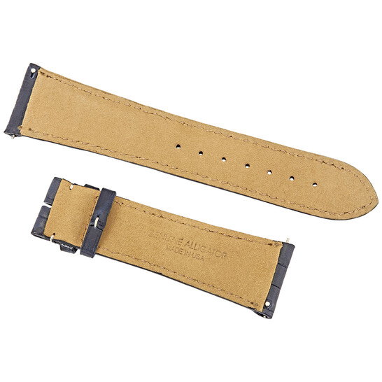 Hadley Roma 24 MM Matte Navy Blue Alligator Leather Strap - 546x546 Image #2