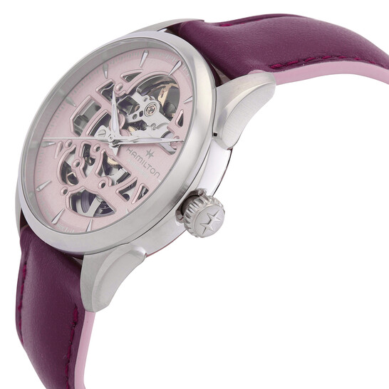 Hamilton Jazzmaster Skeleton Automatic Pink Dial Ladies Watch