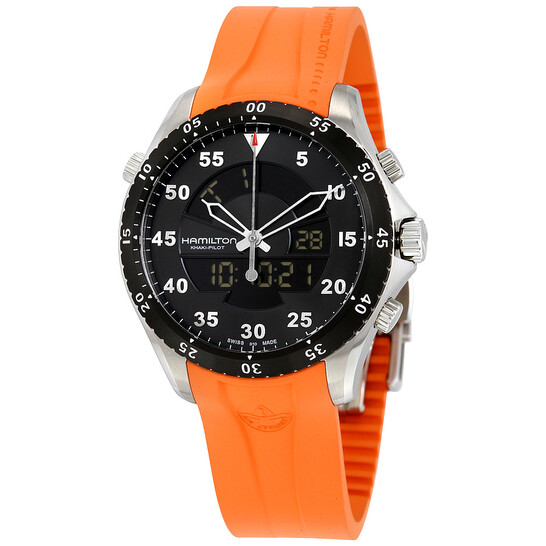 カーミット 　HAMILTON トライアングル型 時計45→41 カーキ アビエーション Day Date Auto - ダイヤルカラー:ブラック