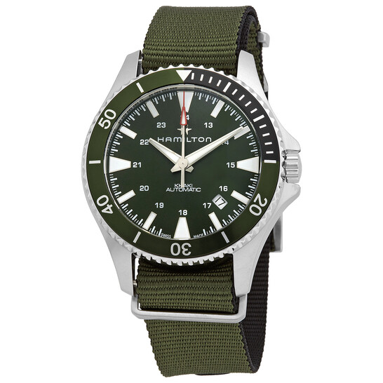 Hamilton Khaki Navy Automatic Green Dial Sprite Bezel Men's Watch