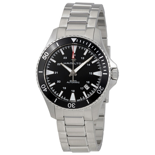 HAMILTON アナログ腕時計 ブラック Hamilton Khaki Navy Automatic Black Dial Men's Watch H82335131
