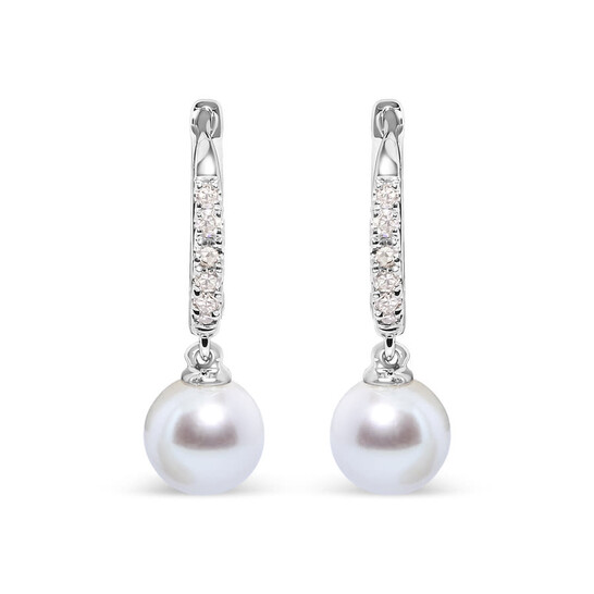 ☆HEI☆ hug pearl ribbon earring HE24SPEFG691XXFR Pearl Bubble Hoop Earrings – Sterling Forever
