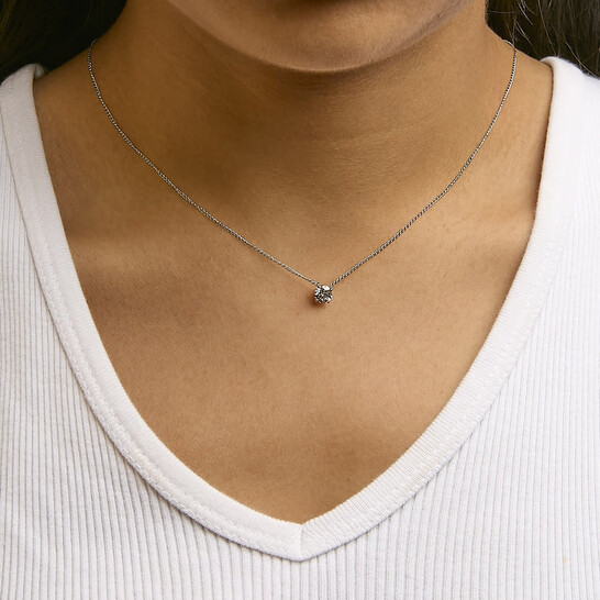 1/4 Carat Natural Diamond Solitaire Pendant In 14k White Or Yellow Gold – G/H Color 6 thumbnail image