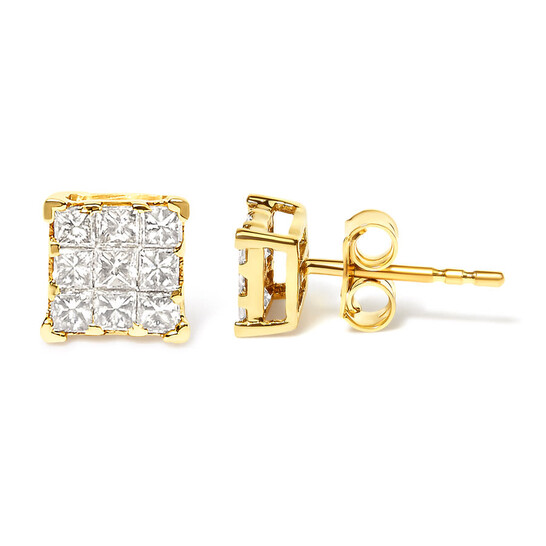 Haus Of Brilliance 14K Yellow Gold 1/2 Cttw Invisible Set Princess