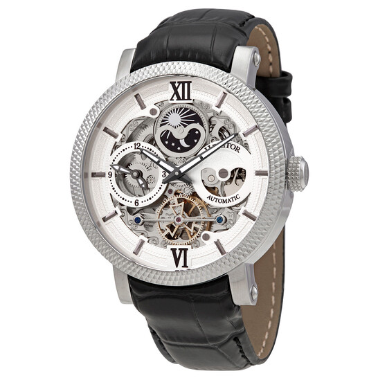 Heritor Aries Automatic Silver Skeleton Dial Men's Watch HR4404 - 546x546