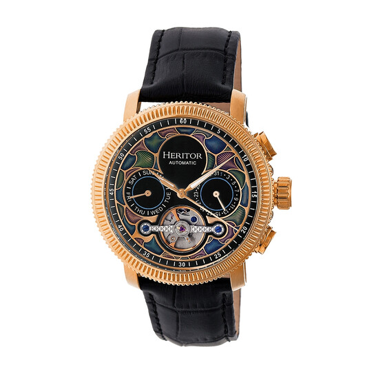 Heritor Aura Vitreous Enamel Semi-Skeleton Dial Men's Watch HR3503 - 546x546
