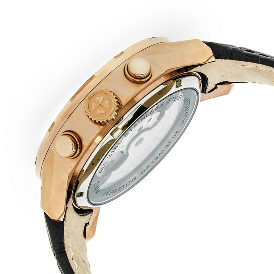 Heritor Hannibal Quartz Black Dial Black Leather Men's Watch HR4106 - 546x546 Image #3