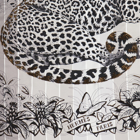 HERMES エルメス カレ90 JUNGLE LOVE Hermes Limited Edition Silk Beaded Scarf 90 Jungle Love