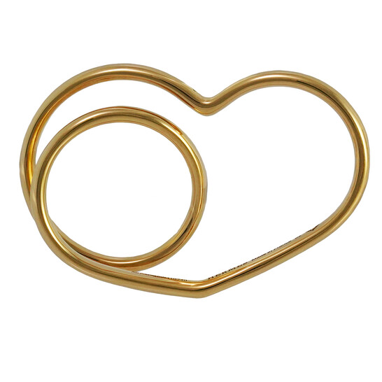 【シンプルでお洒落】HERMES Double Vertige Coeur リング Hermes Vertige Coeur Double Ring, Medium, Brand Size 52