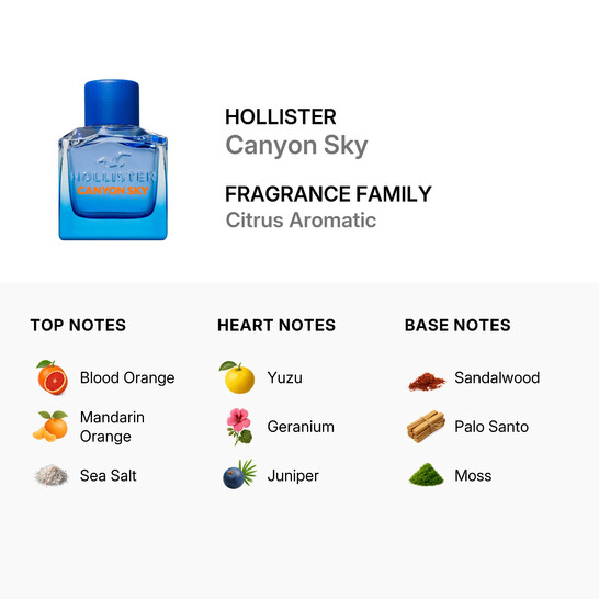 Hollister Men's Canyon Sky EDT Spray 1 oz (Tester) Fragrances 0