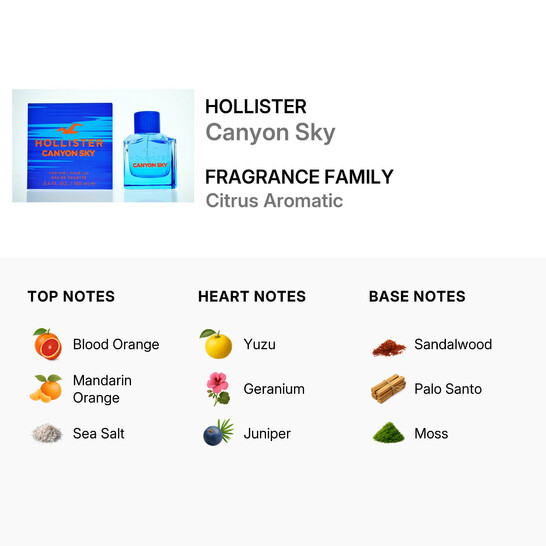 Hollister Men's Canyon Sky EDT Spray 3.4 oz Fragrances 0
