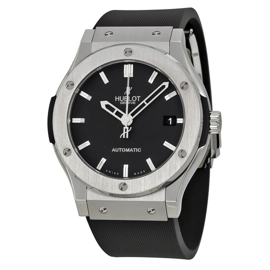 Hublot Classic Fusion Black Dial Black Rubber Men's Watch 511.NX