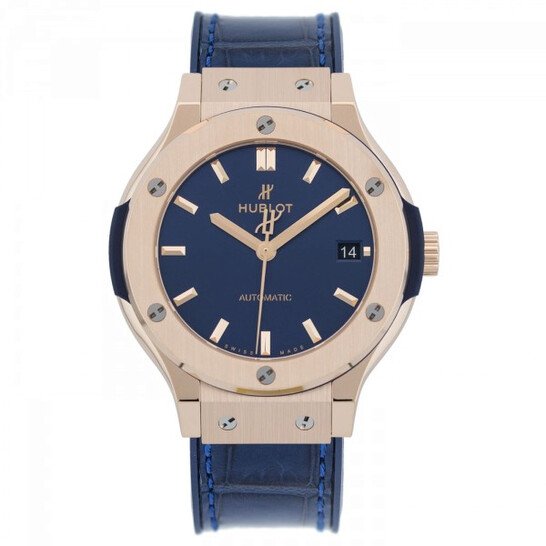 Hublot Classic Fusion Blue Sunray Dial 18k Rose Gold Automatic