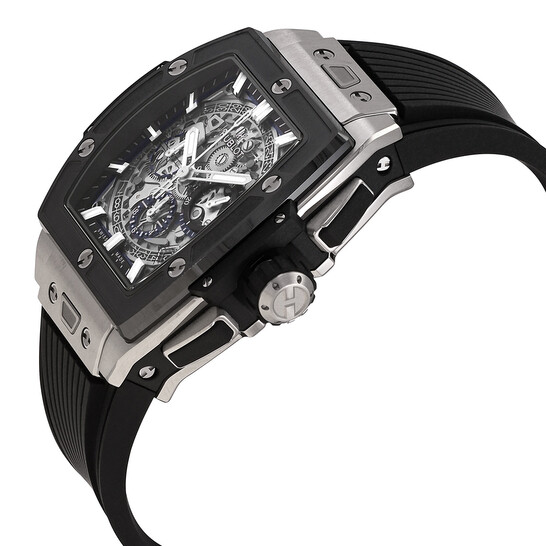 big bang⑦様 Hublot Spirit of Big Bang Chronograph Titanium Skeleton Dial