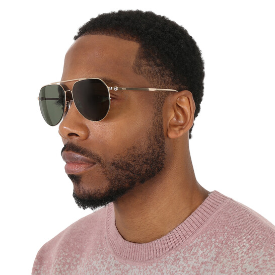 Hugo Boss Green Pilot Sunglasses BOSS 1404/F/SK 0J5G/QT 61