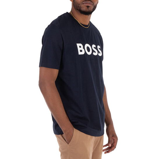 Hugo Boss Logo Print Cotton-Jersey T-Shirt, Size Medium