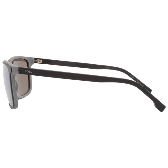 Hugo Boss Silver Mirror Rectangular Men's Sunglasses BOSS