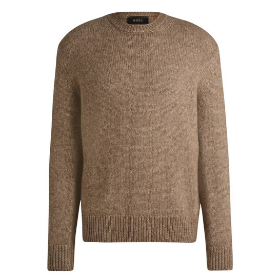 Hugo Boss Wool Silk and Bison Hair Relaxed-Fit Sweater, Size X