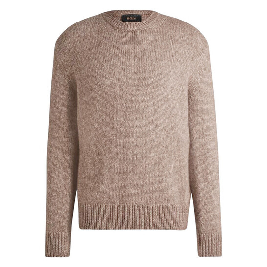 Hugo Boss Wool Silk and Bison Hair Relaxed-Fit Sweater, Size X