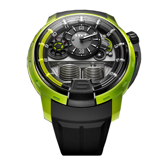 HYT H1 Azo Polyepoxyde Black Dial Black Rubber Men's Watch 148-PA-21-GF-RU - 546x546