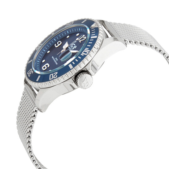 Ice-Watch Ice Quartz Blue Dial Stainless Steel Mesh Men's Watch