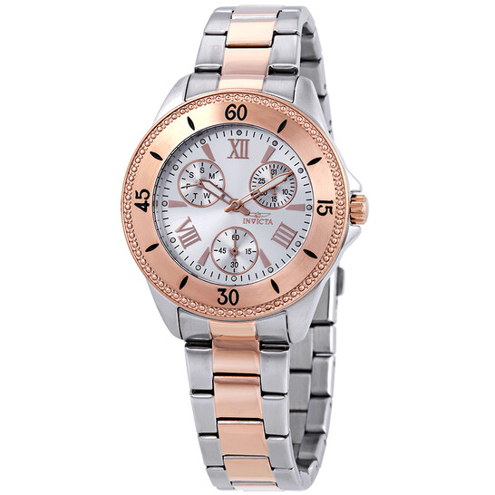 Invicta Two-Tone Silver and Rose Gold Chronograph Watch for Women Invicta Women main image 4