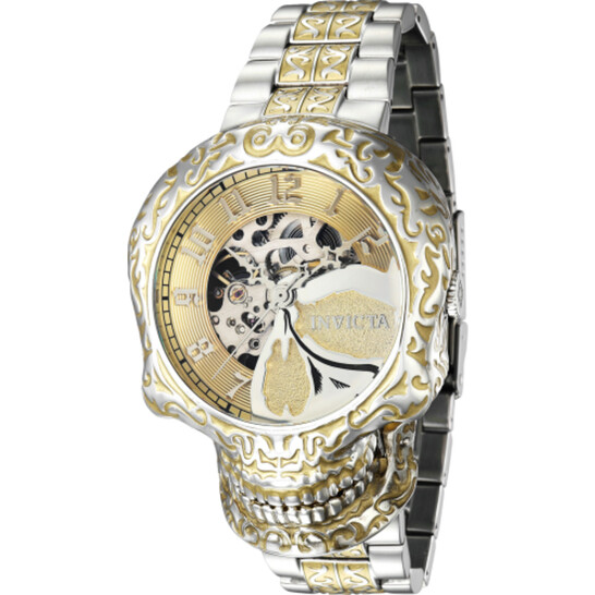 Invicta Artist Skull Automatic Gold Dial Men's Watch 42301