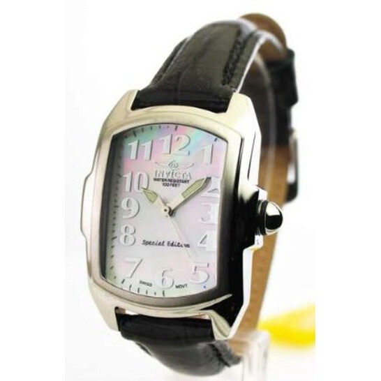 Invicta Baby Lupah Ladies Black Leather Mother of Pearl  display picture 3