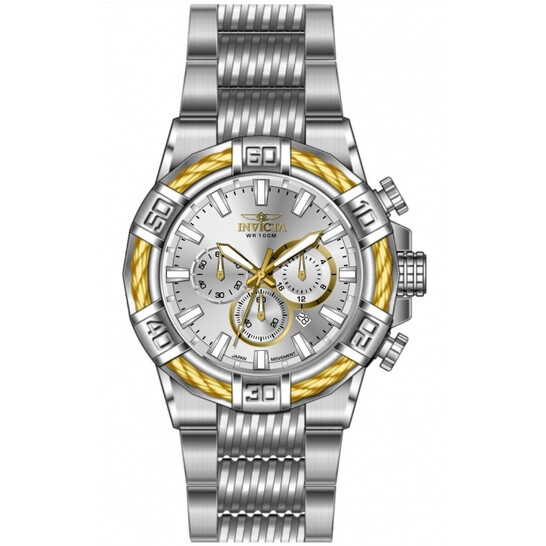 Invicta Bolt Chronograph GMT Quartz Silver Dial Men display picture 3