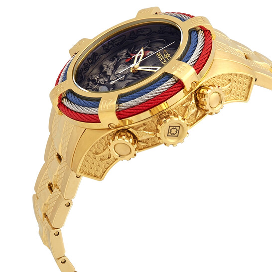 魚うおうお Invicta Bolt Koi Fish Chronograph Black Dial Men's Watch
