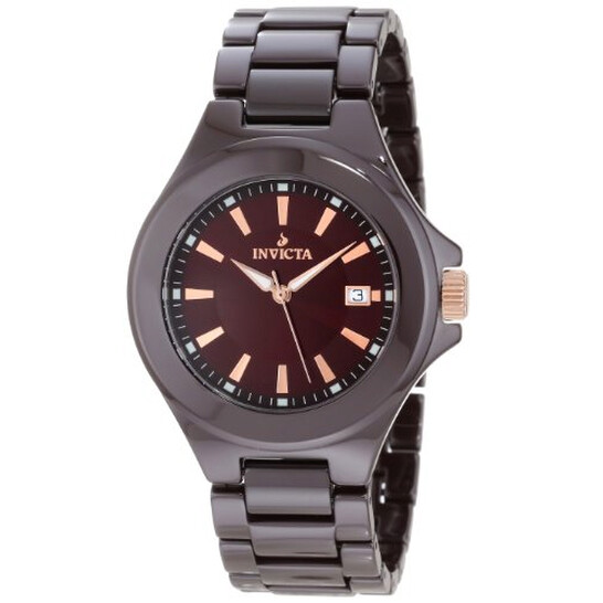 Invicta Ceramic Brown Dial Brown Ceramic Men display picture 1
