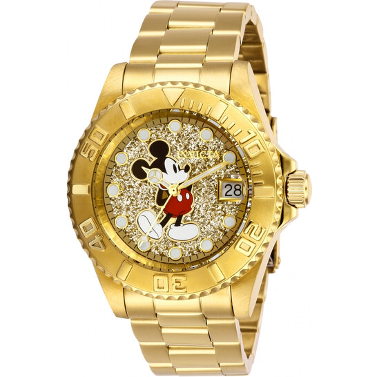 Invicta Disney Limited Edition Mickey Mouse Gold Dial Ladies Watch