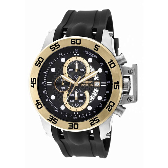 Invicta I-Force Chronograph Black Carbon Fiber Dial Black Polyurethane Men's Watch 19253 - 546x546