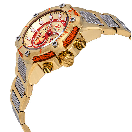 Invicta Marvel Ironman Chronograph Gold Dial Men's Watch 25781