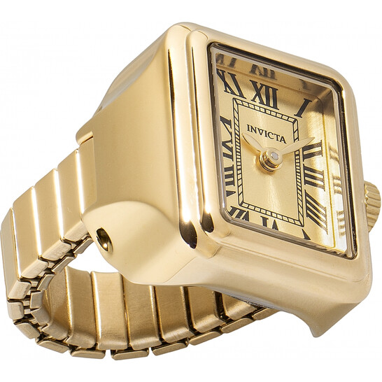 Invicta Mini Ring Watch Angel Quartz Gold Dial Ladies Watch  display picture 3