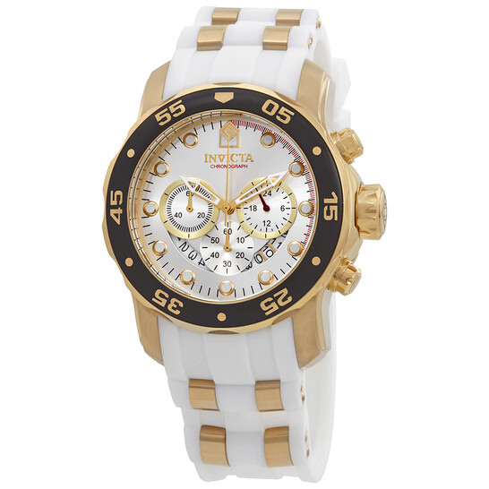 Orologio Invicta Pro Diver 23424 - Uomo, Quarzo, Acciaio E Silicone Bianco - 50mm, 10 ATM