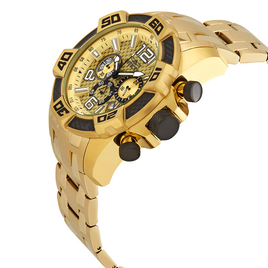 Invicta Pro Diver Gold Dial Chronograph Men's Watch 25854 - 546x546 Image #2