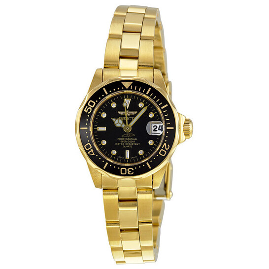 Invicta Pro Diver Gold-plated Black Dial Ladies Watch 8943  display picture 3