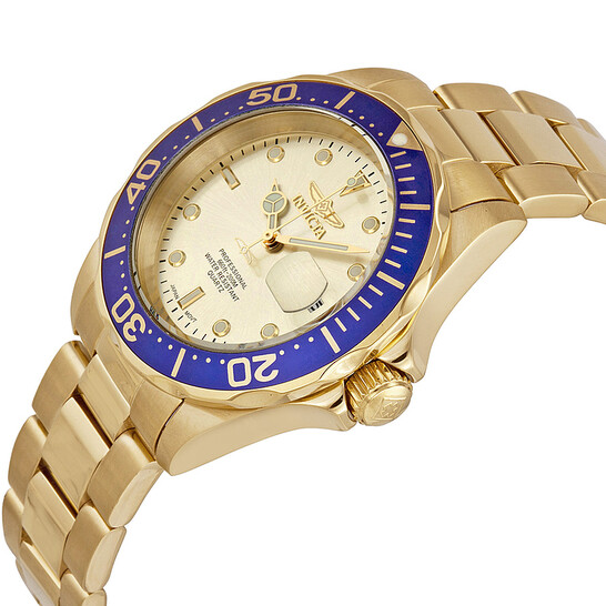Invicta Pro Diver Light Champagne Dial Gold Ion-plated Men's Watch