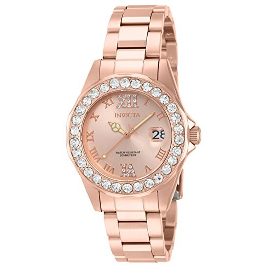 Invicta Pro Diver Quartz 3 Hand Rose Dial Ladies Watch 15253  display picture 3